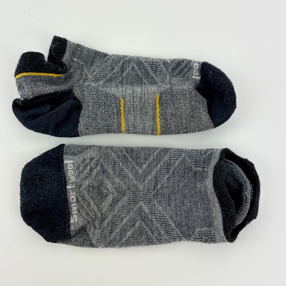 Smartwool Womens Gray Black Low Profile Merino Wool Running Socks Size Small